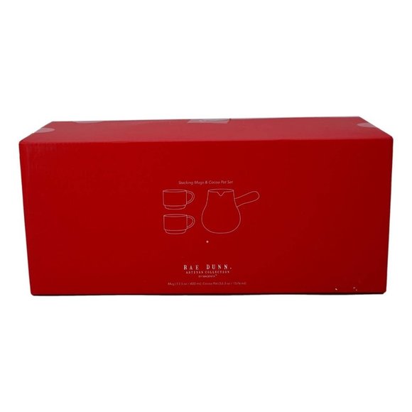 Rae Dunn Stacking Mugs (2) & Cocoa Pot Set - Picture 4 of 7